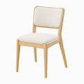 Chaise de salle à manger 52 x 56 x 82 cm en bois beige avec assise rembourrée style contemporain