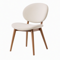 Chaise de salle à manger 52 x 58 x 82 cm en tissu beige et bois brun style contemporain