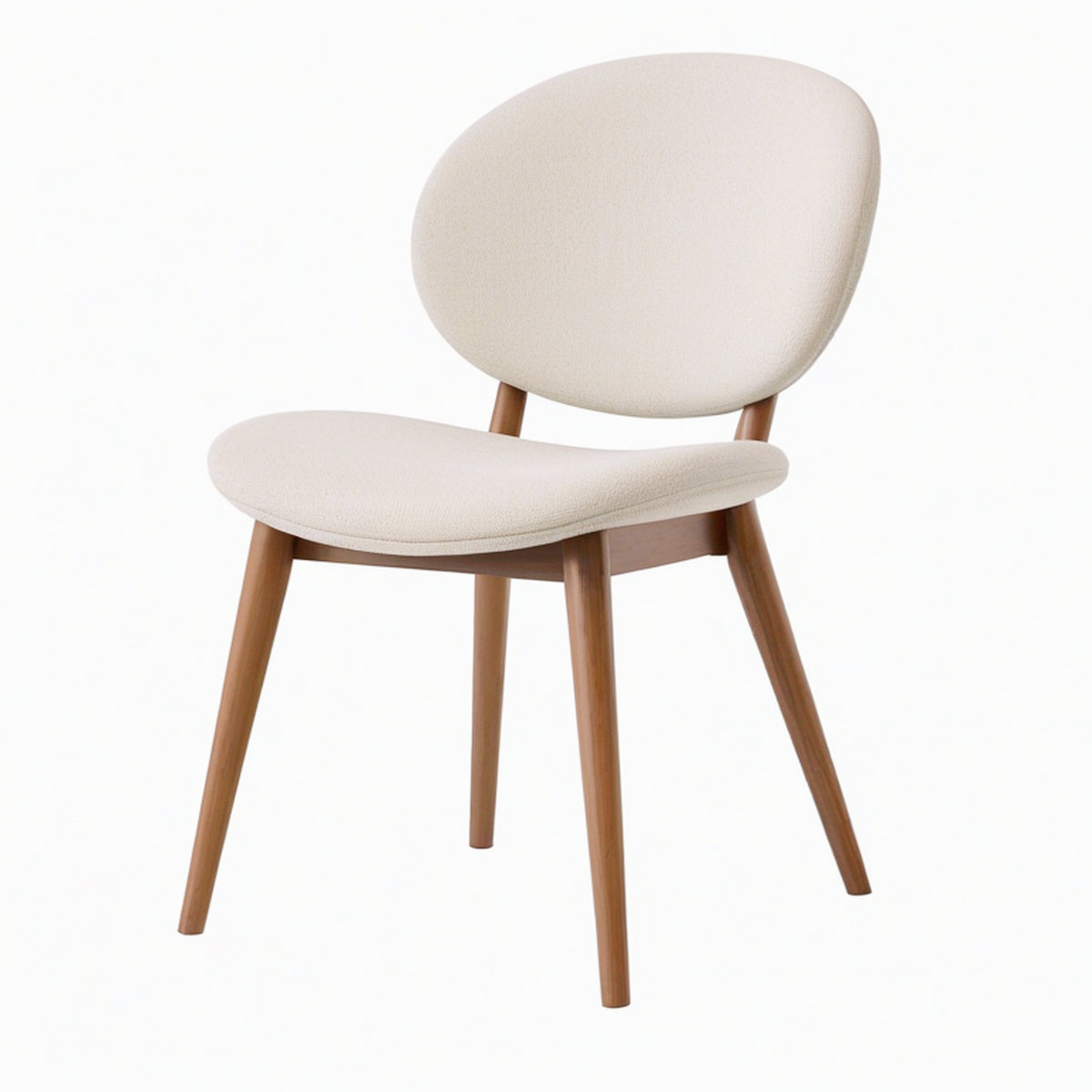 Chaise de salle à manger 52 x 58 x 82 cm en tissu beige et bois brun style contemporain