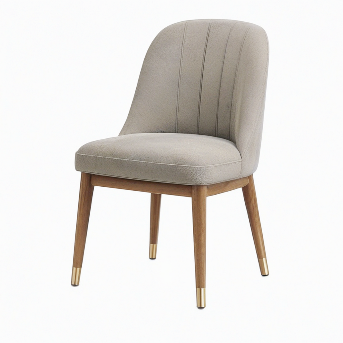 Chaise de salle à manger 52 x 60 x 84 cm en revêtement aspect daim vert kaki avec pieds en bois