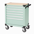 Servante d'atelier mobile 80 x 48 x 95 cm en acier vert avec 6 tiroirs et roulettes